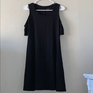 Black Flowy Open Shoulder Dress